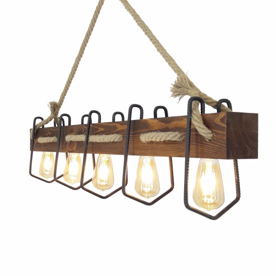 Opviq Chandelier Demir Kütük 3 Walnut