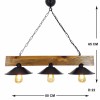 Opviq Chandelier Üç Şapka Avize Walnut
Black