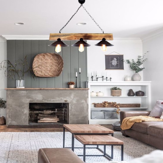 Chandelier Hepsi Üç Şapka Yakma Avize Walnut
Black