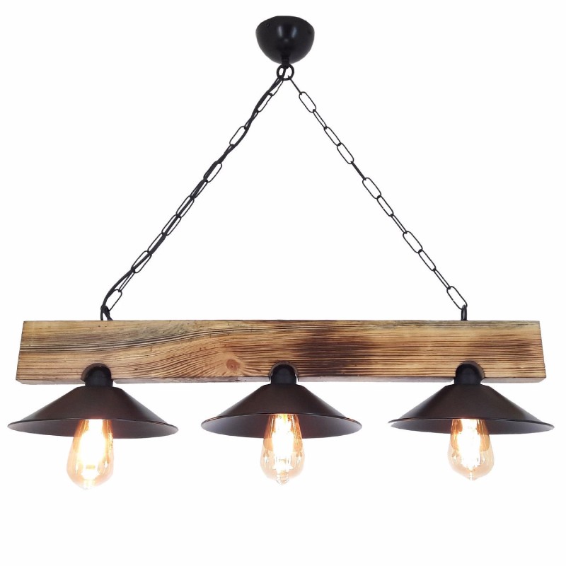 Chandelier Hepsi Üç Şapka Yakma Avize Walnut
Black