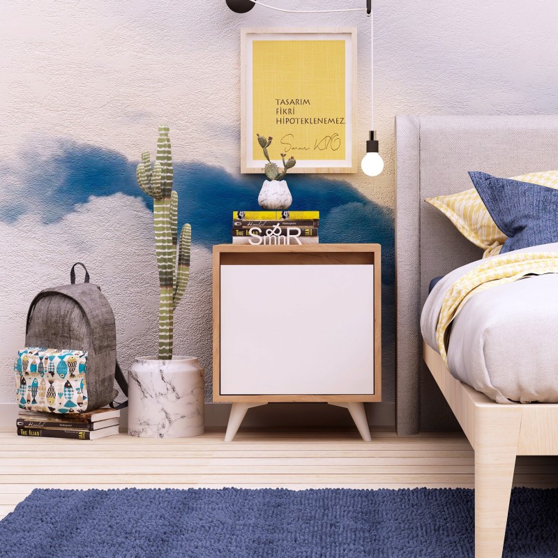 Nightstand Yeppuga Oak
White