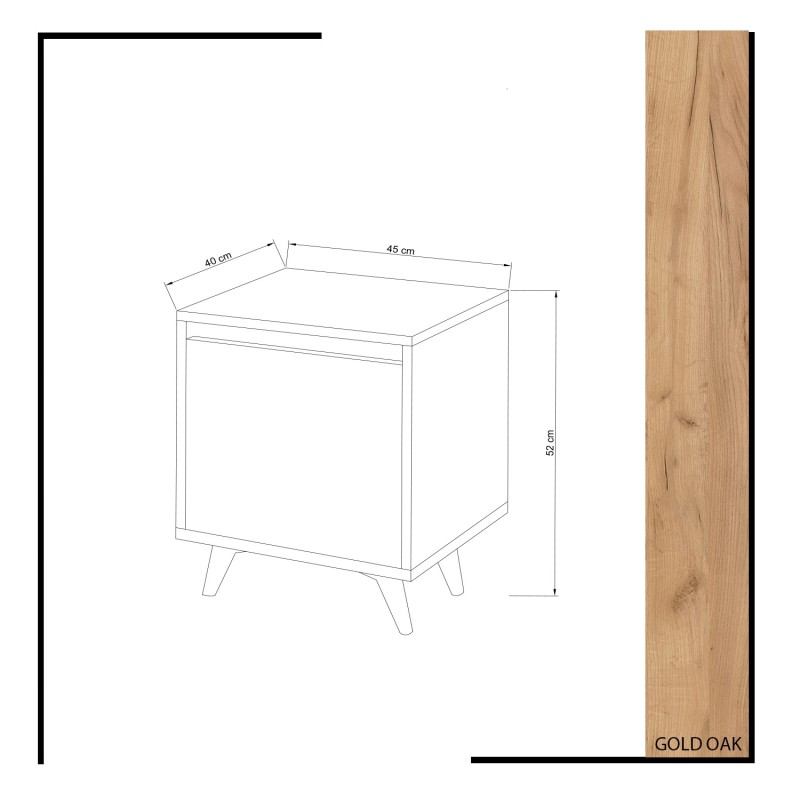 Nightstand Yeppuga Oak
White
