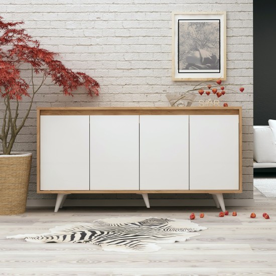 Μπουφές Shans 140x86x40cm - Δρυς Λευκό