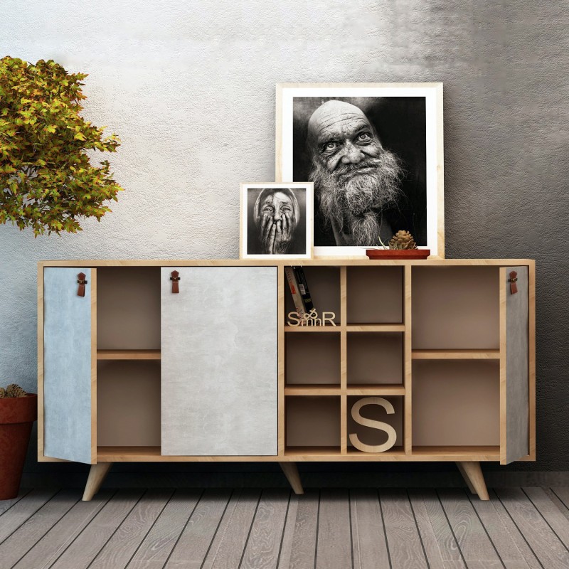 Μπουφές - Prilika - Χρώμα Λευκό Δρυς - 140x40x89εκ