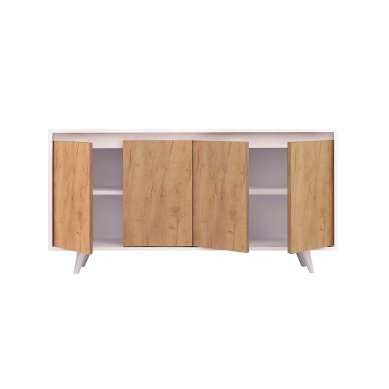 Μπουφές Nossa 140x40x86εκ - Χρώμα Λευκό Δρυς
