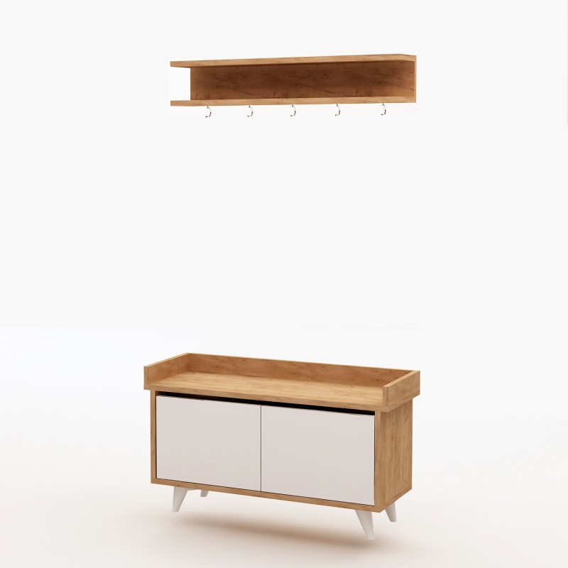 Hall Stand Arasso Oak
White