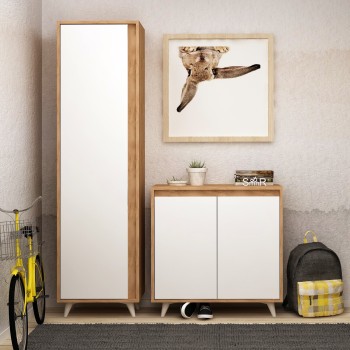 Shoe Cabinet Omninde Oak
White