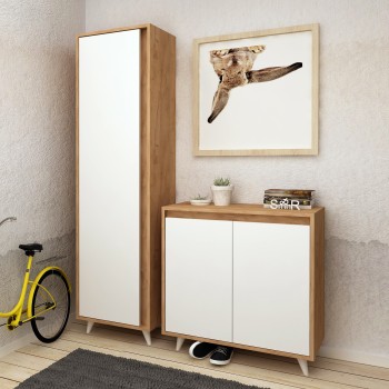 Shoe Cabinet Omninde Oak
White