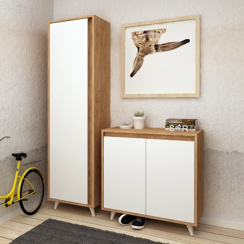 Shoe Cabinet Omninde Oak
White