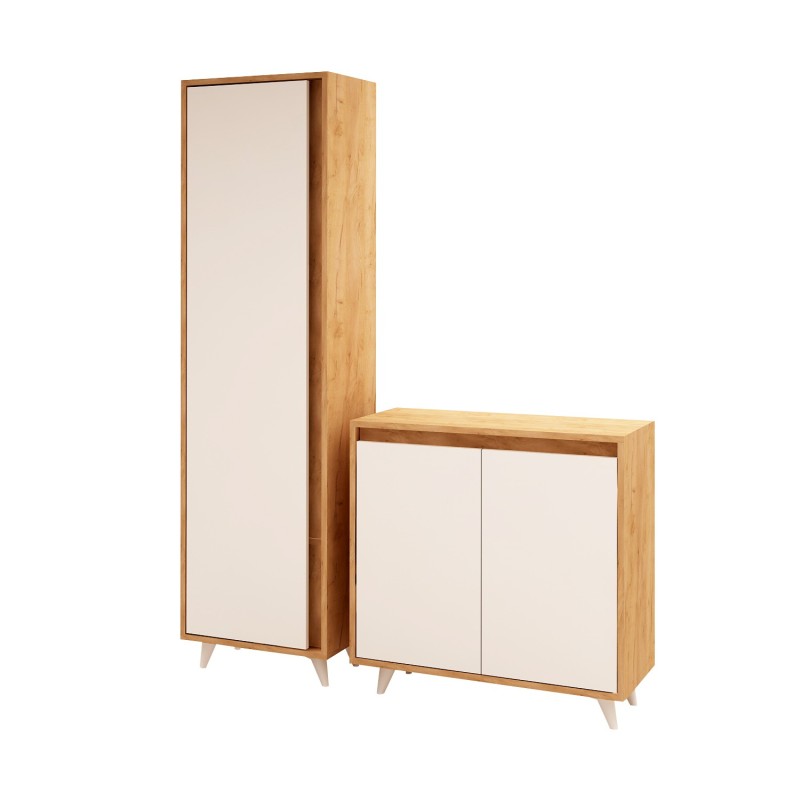 Shoe Cabinet Omninde Oak
White