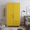 Ντουλάπα Ρούχων - Cyria -  Χρώμα Δρυς Κίτρινο - 100x52x190εκ
