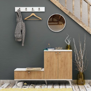 Shoe Cabinet FİJEL Oak
White