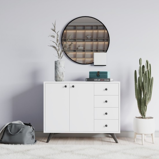 Multi Purpose Cabinet Waga - White White Multi Purpose Cabinet Waga - White White