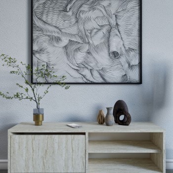 TV Stand Maku - Travertine Travertine