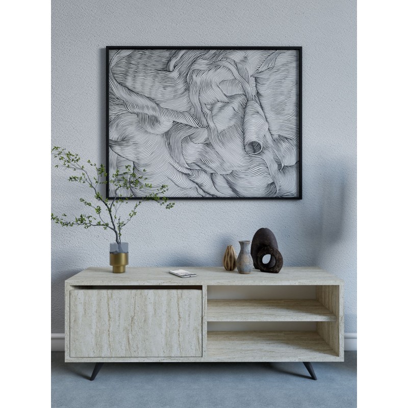 TV Stand Maku - Travertine Travertine