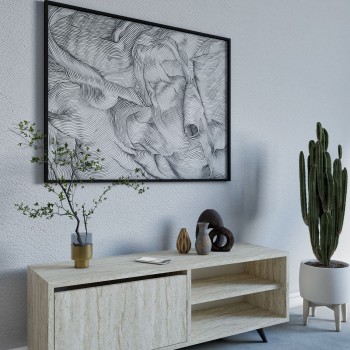 TV Stand Maku - Travertine Travertine