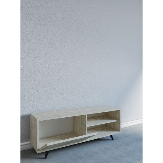 TV Stand Maku - Travertine Travertine TV Stand Maku - Travertine Travertine