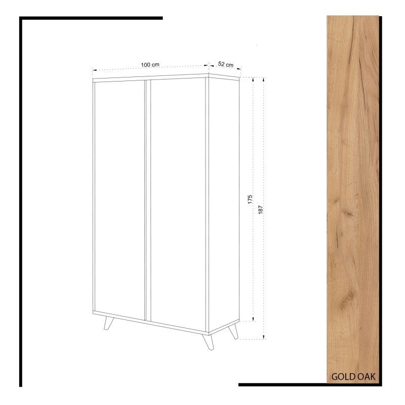 Hanah Home Wardrobe Ajumma Oak
White