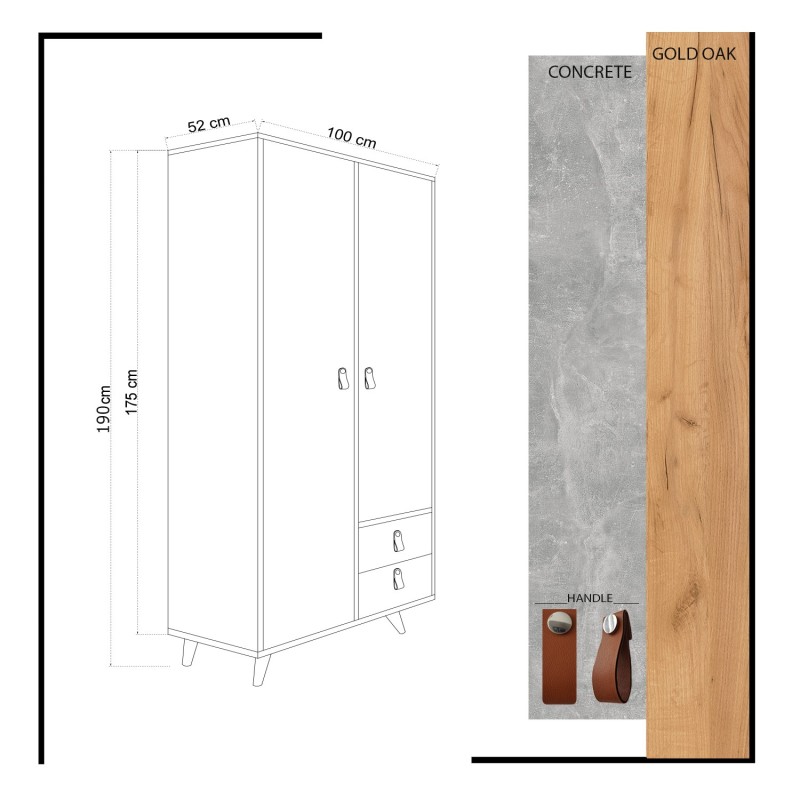 Wardrobe Suwon Oak
Grey