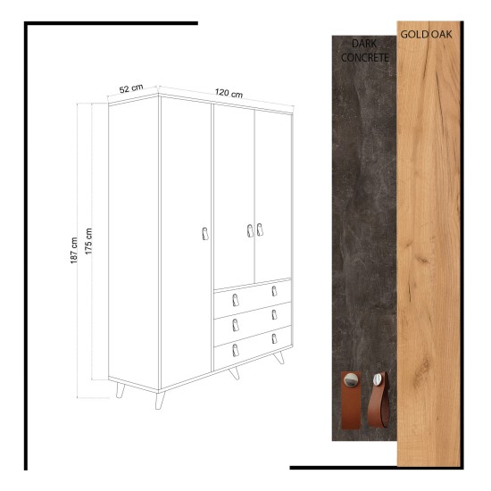 Wardrobe Chunky Oak
Dark Grey