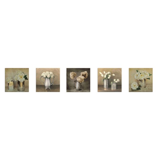 Wallxpert Decorative MDF Painting (5 Pieces) UTB124 White
Cream
Grey