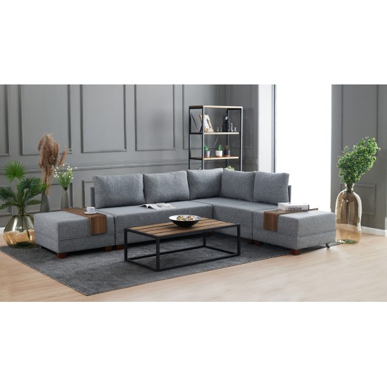 Corner Sofa-Bed Fly Corner Sofa Bed Right- Grey Grey Atelier del Sofa Corner Sofa-Bed Fly Corner Sofa Bed Right- Grey Grey