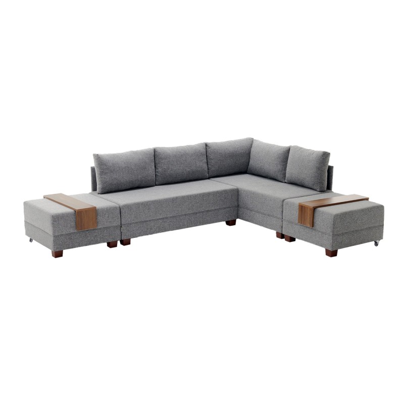 Atelier del Sofa Corner Sofa-Bed Fly Corner Sofa Bed Right- Grey Grey