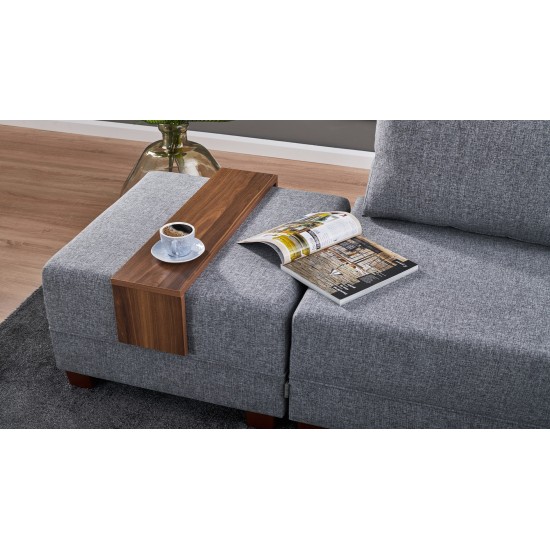 Corner Sofa-Bed Fly Corner Sofa Bed Right- Grey Grey Atelier del Sofa Corner Sofa-Bed Fly Corner Sofa Bed Right- Grey Grey