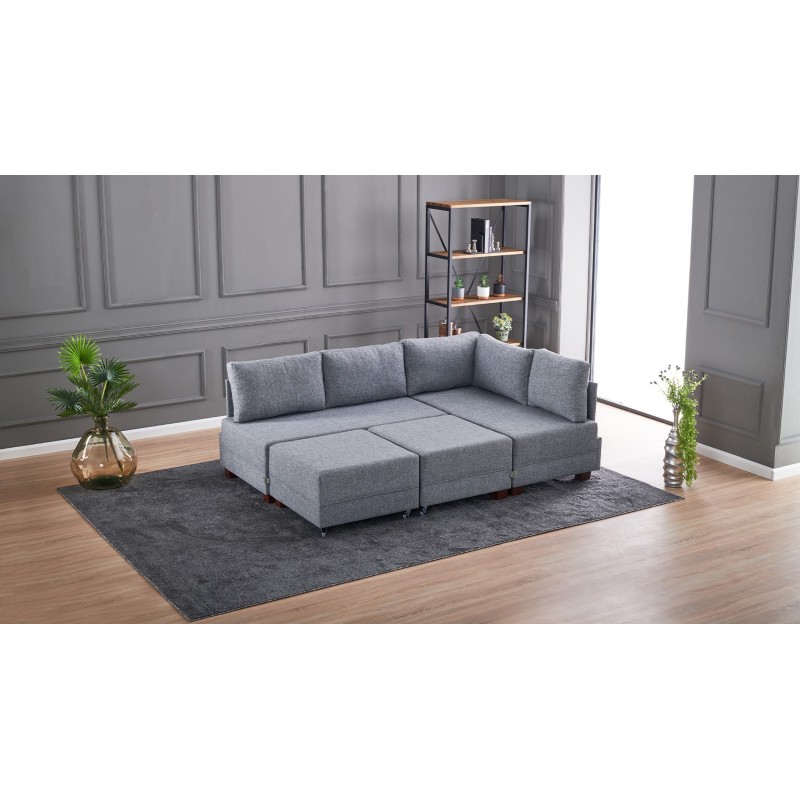 Atelier del Sofa Corner Sofa-Bed Fly Corner Sofa Bed Right- Grey Grey