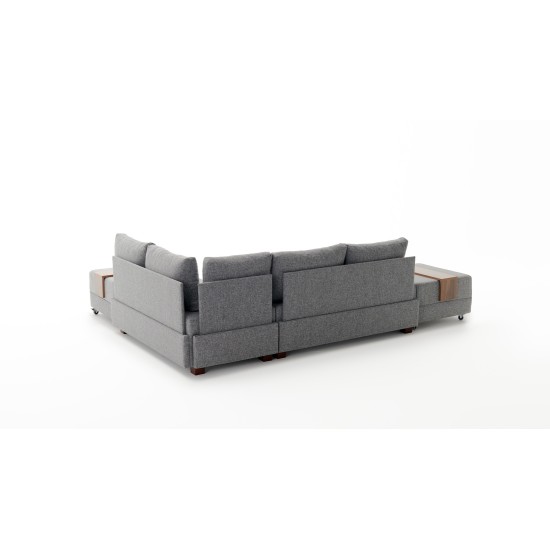 Corner Sofa-Bed Fly Corner Sofa Bed Right- Grey Grey Atelier del Sofa Corner Sofa-Bed Fly Corner Sofa Bed Right- Grey Grey
