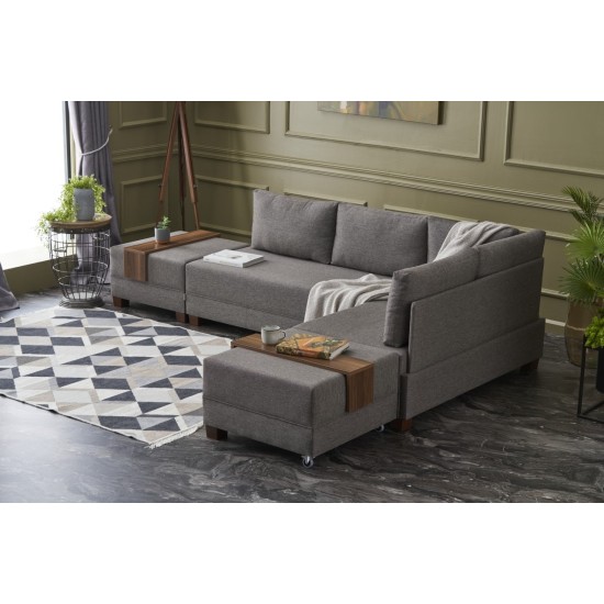 Corner Sofa-Bed Fly Corner Sofa Bed Right- Brown Brown Atelier del Sofa Corner Sofa-Bed Fly Corner Sofa Bed Right- Brown Brown