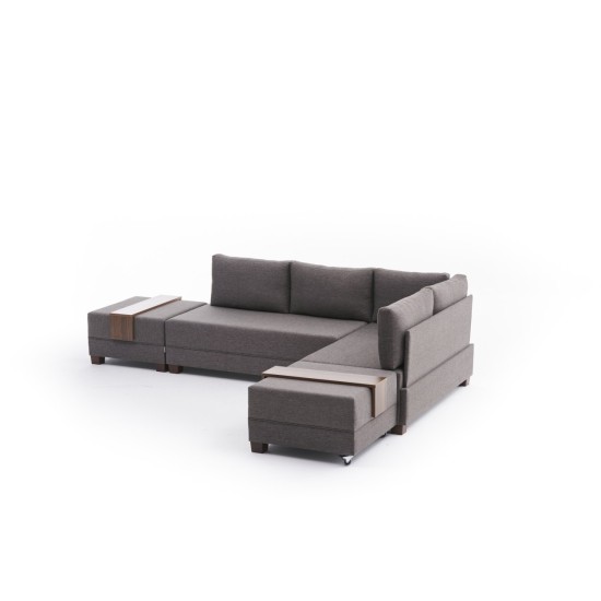 Corner Sofa-Bed Fly Corner Sofa Bed Right- Brown Brown Atelier del Sofa Corner Sofa-Bed Fly Corner Sofa Bed Right- Brown Brown