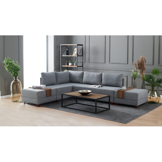 Corner Sofa-Bed Fly Corner Sofa Bed Left - Grey Grey Atelier del Sofa Corner Sofa-Bed Fly Corner Sofa Bed Left - Grey Grey