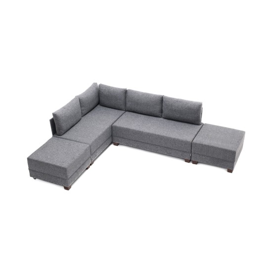 Corner Sofa-Bed Fly Corner Sofa Bed Left - Grey Grey Atelier del Sofa Corner Sofa-Bed Fly Corner Sofa Bed Left - Grey Grey