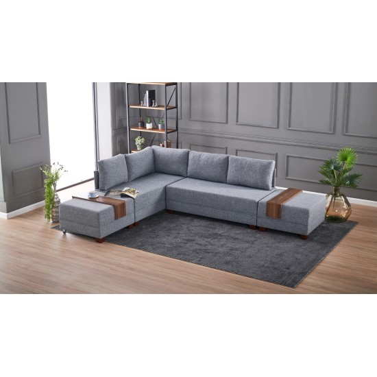 Corner Sofa-Bed Fly Corner Sofa Bed Left - Grey Grey Atelier del Sofa Corner Sofa-Bed Fly Corner Sofa Bed Left - Grey Grey