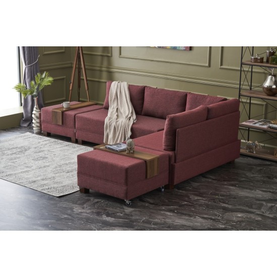 Corner Sofa-Bed Fly Corner Sofa Bed Right - Claret Red Claret Red Atelier del Sofa Corner Sofa-Bed Fly Corner Sofa Bed Right - Claret Red Claret Red