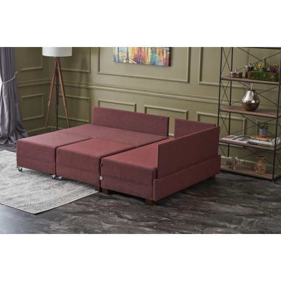 Corner Sofa-Bed Fly Corner Sofa Bed Right - Claret Red Claret Red Atelier del Sofa Corner Sofa-Bed Fly Corner Sofa Bed Right - Claret Red Claret Red