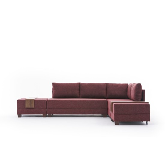 Corner Sofa-Bed Fly Corner Sofa Bed Right - Claret Red Claret Red Atelier del Sofa Corner Sofa-Bed Fly Corner Sofa Bed Right - Claret Red Claret Red