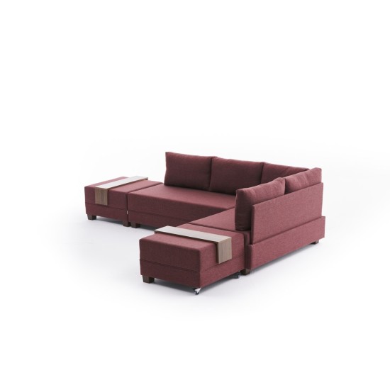 Corner Sofa-Bed Fly Corner Sofa Bed Right - Claret Red Claret Red Atelier del Sofa Corner Sofa-Bed Fly Corner Sofa Bed Right - Claret Red Claret Red
