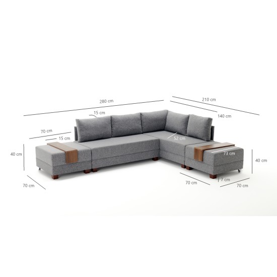 Corner Sofa-Bed Fly Corner Sofa Bed Right - Claret Red Claret Red Atelier del Sofa Corner Sofa-Bed Fly Corner Sofa Bed Right - Claret Red Claret Red