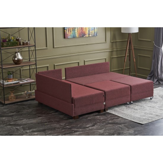 Corner Sofa-Bed Fly Corner Sofa Bed Left - Claret Red Claret Red Atelier del Sofa Corner Sofa-Bed Fly Corner Sofa Bed Left - Claret Red Claret Red