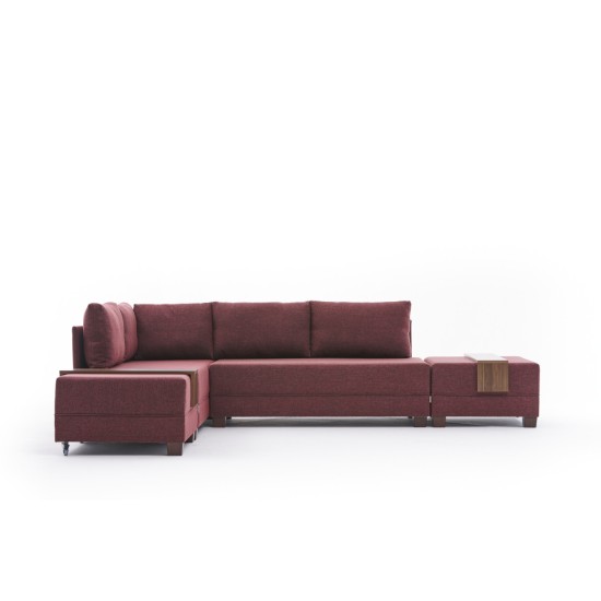Corner Sofa-Bed Fly Corner Sofa Bed Left - Claret Red Claret Red Atelier del Sofa Corner Sofa-Bed Fly Corner Sofa Bed Left - Claret Red Claret Red