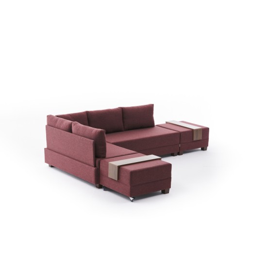 Corner Sofa-Bed Fly Corner Sofa Bed Left - Claret Red Claret Red Atelier del Sofa Corner Sofa-Bed Fly Corner Sofa Bed Left - Claret Red Claret Red