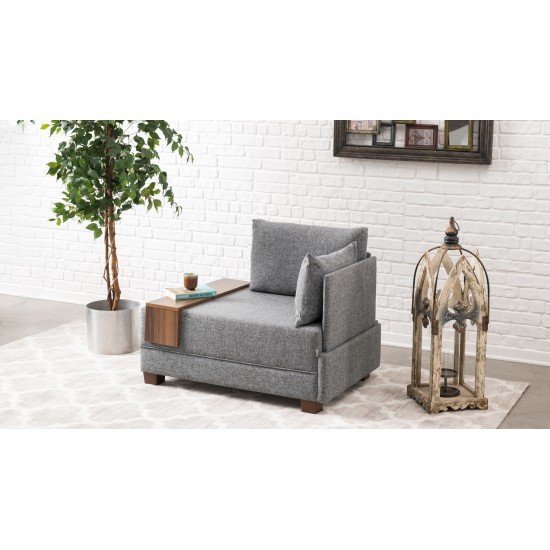 1-Seat Sofa Fly Armchair Right - Grey Grey Atelier del Sofa 1-Seat Sofa Fly Armchair Right - Grey Grey