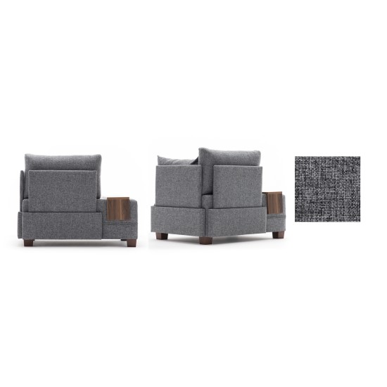 1-Seat Sofa Fly Armchair Right - Grey Grey Atelier del Sofa 1-Seat Sofa Fly Armchair Right - Grey Grey