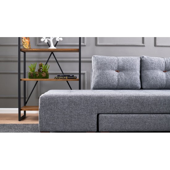 Corner Sofa-Bed Manama Corner Sofa Bed Right - Grey Grey Atelier del Sofa Corner Sofa-Bed Manama Corner Sofa Bed Right - Grey Grey
