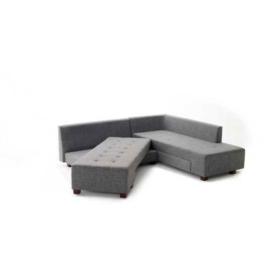 Corner Sofa-Bed Manama Corner Sofa Bed Right - Grey Grey Atelier del Sofa Corner Sofa-Bed Manama Corner Sofa Bed Right - Grey Grey