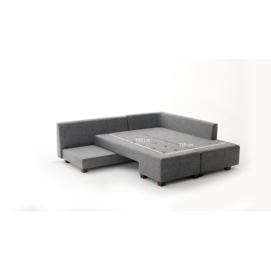 Corner Sofa-Bed Manama Corner Sofa Bed Right - Grey Grey Atelier del Sofa Corner Sofa-Bed Manama Corner Sofa Bed Right - Grey Grey