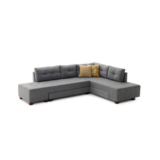 Corner Sofa-Bed Manama Corner Sofa Bed Right - Grey Grey Atelier del Sofa Corner Sofa-Bed Manama Corner Sofa Bed Right - Grey Grey