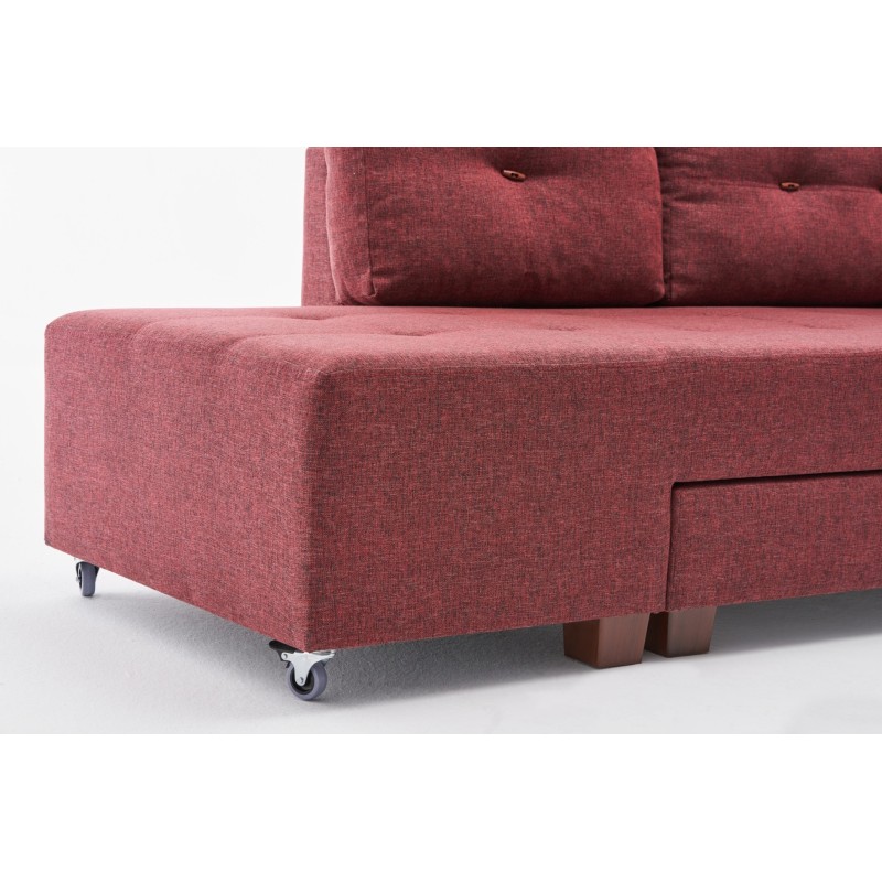 Atelier del Sofa Corner Sofa-Bed Manama Corner Sofa Bed Right - Claret Red Claret Red